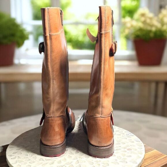 Bed|Stu $345 Gogo Lug Handmade Tall Boots – Size 10 – Tan Rustic Leather (New) - Picture 14 of 16